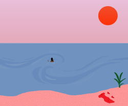 lazybonesillustrations:  Swell//Farewell, Drawn with MS PaintA