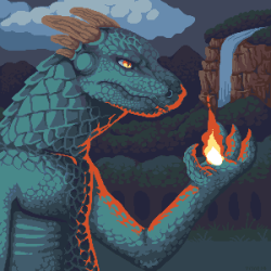 haplesshoneyeater:  Argonian pixel art 