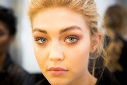 taces:  Gigi Hadid backstage at Tom Ford F/W ‘15