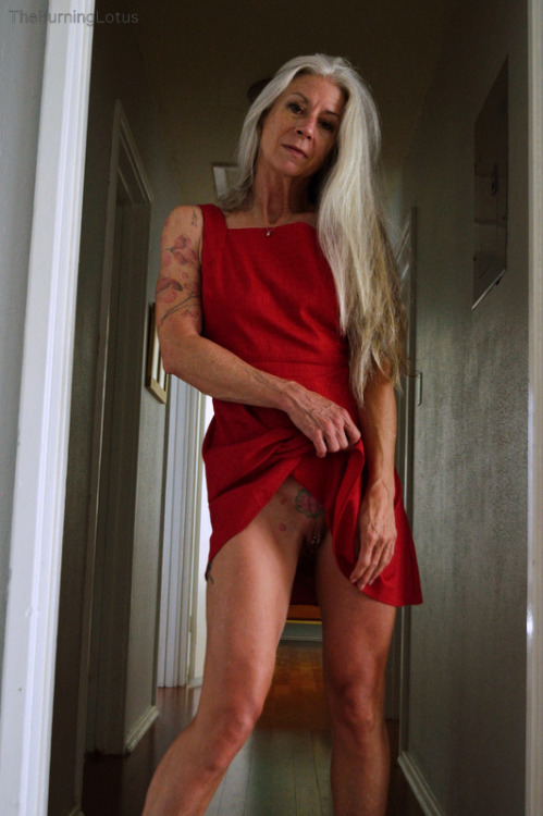 It’s been a while since I had clothes on! This little red dress is a great one for flirting and flashing.