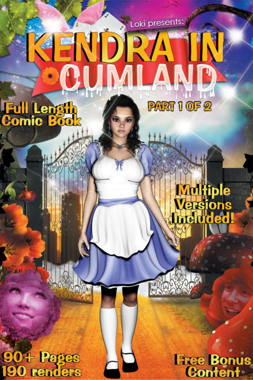 Loki’s Kendra In Cumland part 1 of 2, a xxx take off of Lewis Carroll’s Alice In Wonderland staring Paige Sprite & Friends!  96 full color comicbook pages plus a 398 page non text pinup magazine version plus more bonus materials! http://ww
