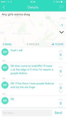 weedstoner:  memewhore:  Some people aren’t yet aware of YikYak’s