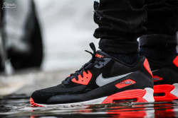 sweetsoles:  Nike Air Max 90 Essential - Black/Atomic Red (by