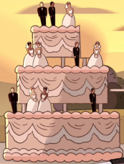 kirbylesbian:  best part of the new su ep: this super gay cake