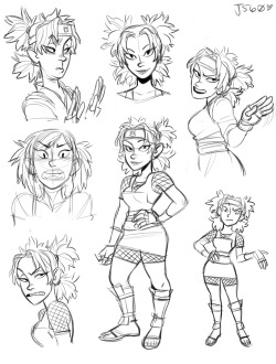 jaymindearts:  Some several month old Temari sketches in a cartoony