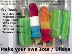 sirdarkwhisper:  bdsmgeekhowto:  How to Make Ice Dildo Freezees