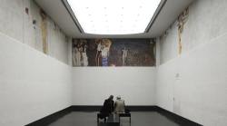leuc:  October 16, 2013: Visitors look at Gustav Klimt’s Beethoven