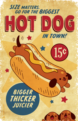 lovemilkbun:  Influenced from vintage hot dog posters. They are