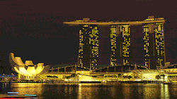 fqwimages:  Sunset at Marina Bay Sands, 2014 (Gif). All Rights