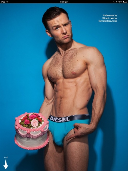 hornieboi:  Let’s just take a moment to talk about the massive load I’ve just shot over Harry Judd’s visible cock head through his underwear, hairy ass and the face he pulls whilst fucking a cake in Attitude Magazine.  