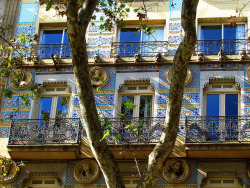 Facade by Marite2007 on Flickr.Colorful modernist facade. Barcelona,