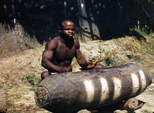   Sierra Leonean drumer, from David Attenborough’s Zoo Quest in Colour. 