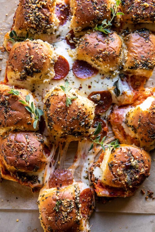 fattributes:  Pull Apart Roasted Garlic Butter Pizza Dip Sliders