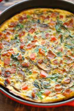 foodffs:  BACON MUSHROOM SPINACH FRITTATAReally nice recipes.