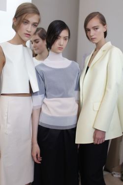 hautebasics:  Backstage at Jil Sander Spring 2014 