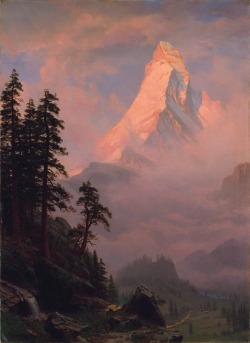 laclefdescoeurs:  Sunrise on the Matterhorn, 1875, Albert Bierstadt