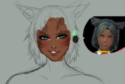 a NSFW Miqo’te piece I’m working on, though I think the customer