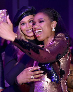 celebsofcolor: Beyonce and Jennifer Hudson attend the Clive Davis