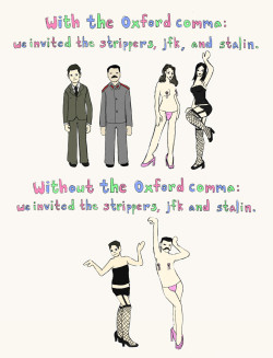 hellsattik:  In punctuation, a serial comma (also called Oxford