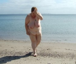 Wow…this fat naked and yes…SEXY beach granny is