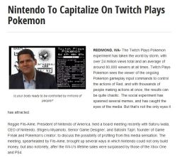 pokemon-global-academy:  Nintendo To Capitalize On Twitch Plays
