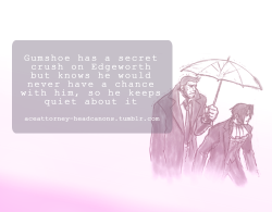 aceattorney-headcanons:  Gumshoe has a secret crush on Edgeworth.