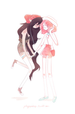 galaxyspeaking:springtime Marceline & Bubblegum