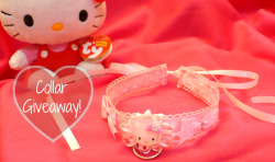 sara-meow:  I’ve noticed a lot of who have been showing interest in my collars, but especially the Hello Kitty one. I’ve decided to start a giveaway to thank you all for your support!  ^_^Prize is: 1 Hello Kitty collar OR 1 custom collar (can