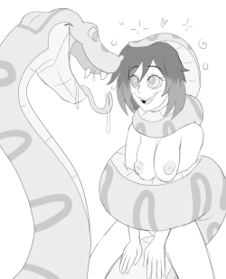 thatredsnakeguy:  Some more waifu’s getting a thorough snaking.Want