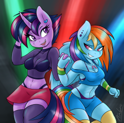 ambris:More commission work. This time, Twilight and Rainbow
