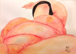 n4ma:  “Sprawled out”, 590mm x 420mm, 08/03/15, watercolour,