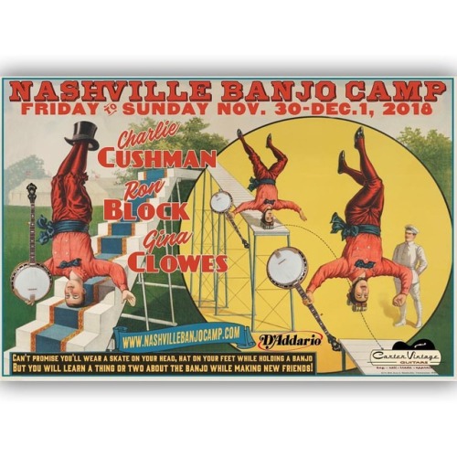 <p>Well, we think you’re going to be happy with this one. All classes will be taught upside down. But they’ll be taught by Charlie Cushman, Ron Block, and Gina Clowes so you probably wont mind. Registration for Nashville Banjo Camp opens July 1 for the general public and June 25 for previous campers and of course everything you need to know is at <a href="http://www.nashvillebanjocamp.com">www.nashvillebanjocamp.com</a>. #banjo #nashvillebanjocamp #charliecushman #ronblock #ginaclowes #bluegrass #nashville  (at Ridgetop, Tennessee)</p>