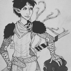 dragonflydrawings:  9 - Inktober / Dalish Pariah - Merrill 