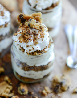 gastrogirl:  easy chocolate chip cookie no bake cheesecake parfaits.