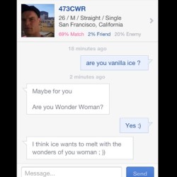 Ice Ice baby wants me. #vanillaice #okcupid #melting