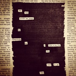 newspaperblackout:   “Love Triangle,” a newspaper blackout