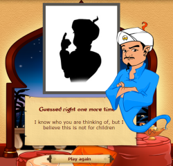  i tried to make the akinator guess you but this is what happened.