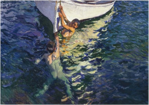 joaquin-sorolla:  The white boat, Javea, 1905, Joaquín SorollaMedium: