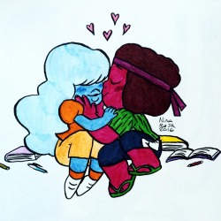 nina-rosa-draw:  Besties kissing  Besties. Ha. Ha. Ha. 