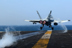 nemoi:  An F/A-18C Hornet launches. (via Official U.S. Navy Imagery)
