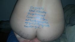 Thanks for the submission of this rather annotated girl. “I’m