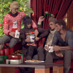 emy-san:  Merry Christmas![Prompto&Noctis sweaters idea from