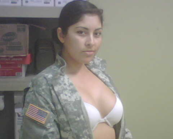militarysluts:  Army supply PV2 undresses in the office.