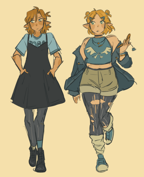 blueskittlesart:fashion icons (more of me dressing link and zelda