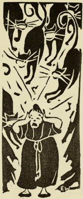 nemfrog:  Tormented by the crying cats. Elizabeth Wilkes. Linoleum