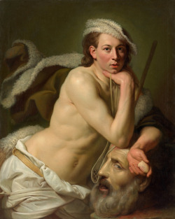 lionofchaeronea: Self-Portrait as David with the Head of Goliath,