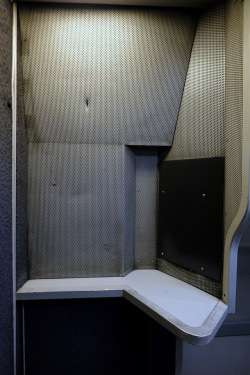 scavengedluxury:  One-time phone booth on the train. Leeds, November