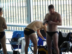 makemeyourprince:  nakedfitguy:  Me checking my times at a swim