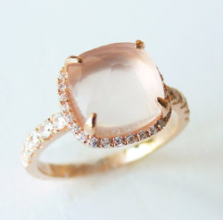 ringscollection:  VDay SALE - Rose Quartz Pristinely Cushion