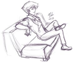 Spike on the couch.  I like the faye and ed sketches i did during